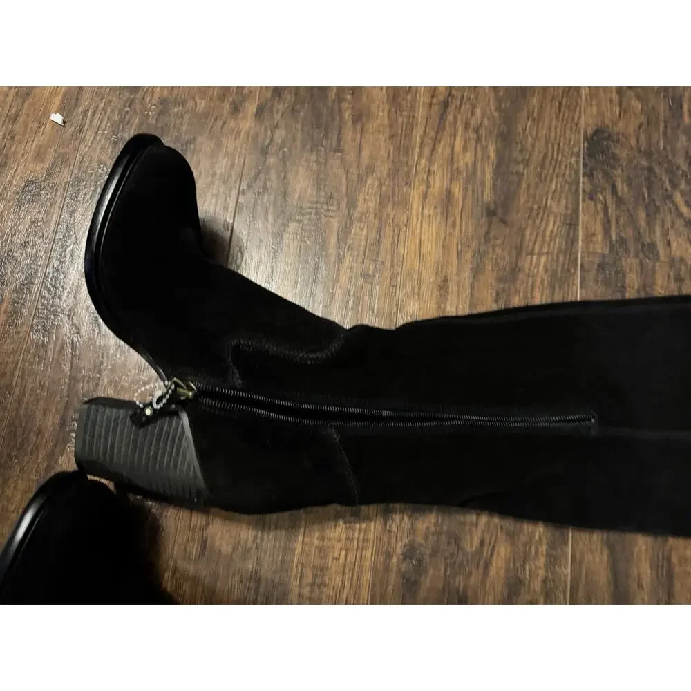 Kelsi Dagger BK Logan Black Tall Suede Boots Over The Knee Sz 6.5 Women’s